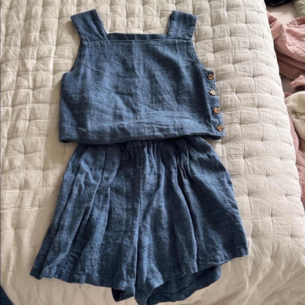 Amente Linen Set - tank with shorts